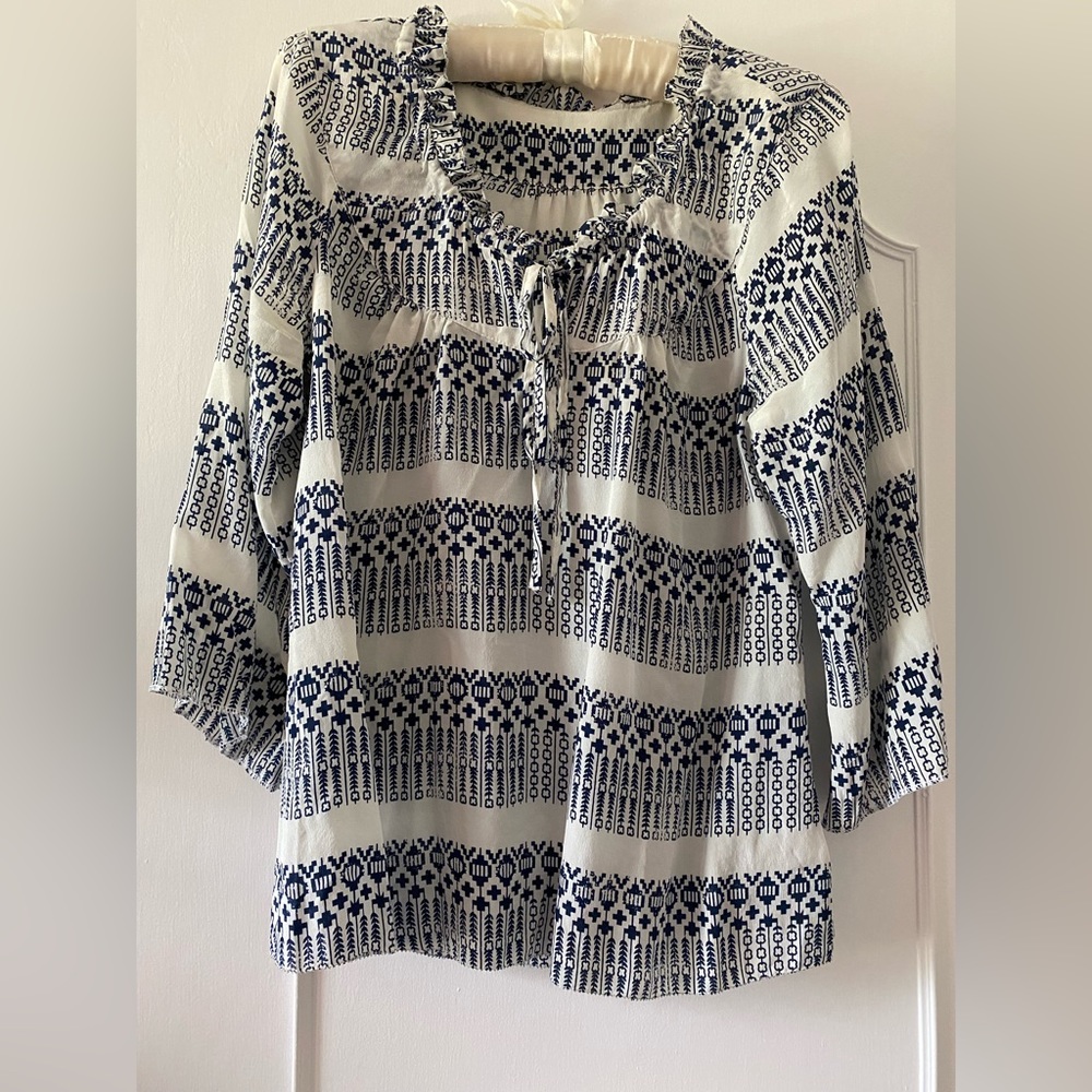 Boho washable silk top.  Looks perfect with jeans. Cool.